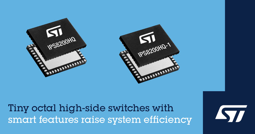 STMicroelectronics’ high-side switches pack intelligence and efficiency in space-saving outline